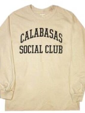 Vintage First Port Calabasas Social Club Sweatshirt XL Oversized Cream Crewneck